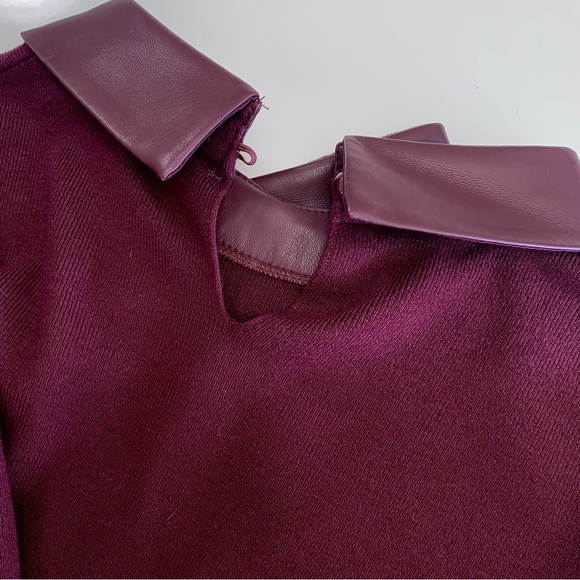 Milano Black Rose Leather Combo Holiday Sweater - Picture 5 of 7